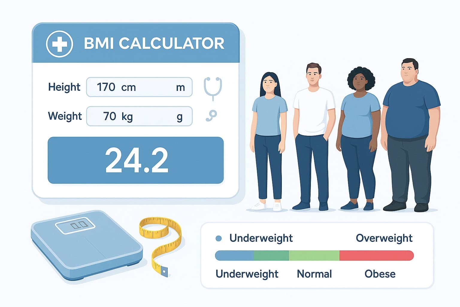 Calculadora de IMC: Calcule seu índice de massa corporal e status de saúde instantaneamente